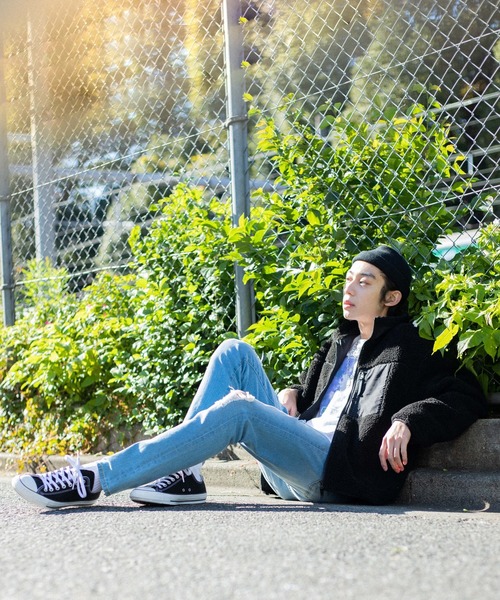 WEGO（ウィゴー）の「WEGO/ボアフリーススタンドブルゾン（ブルゾン・メンズ・オフホワイト/ブラック/パープル/ホワイト・MEDIUM/LARGE/SMALL）」の16枚目の写真