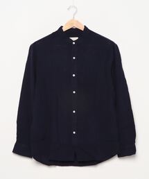CORISCO 綿麻 パナマ バンドカラー シャツ (M1)