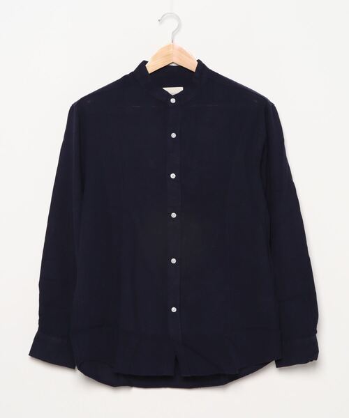 CORISCO（コリスコ）の「CORISCO 綿麻 パナマ バンドカラー シャツ (M1)（シャツ/ブラウス・メンズ・ホワイト/ベージュ/グリーン/ブラック系その他/ベージュ系その他/ブルー系その他/ブルー系その他2/ネイビー・MEDIUM/LARGE）」の6枚目の写真