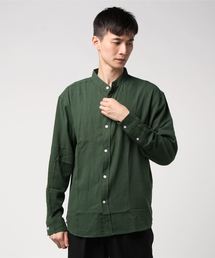 CORISCO 綿麻 パナマ バンドカラー シャツ (M1)