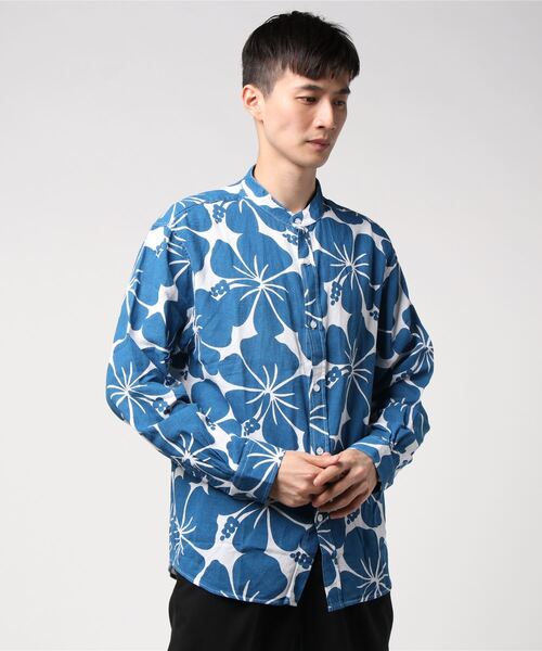 CORISCO（コリスコ）の「CORISCO 綿麻 パナマ バンドカラー シャツ (M1)（シャツ/ブラウス・メンズ・ホワイト/ベージュ/グリーン/ブラック系その他/ベージュ系その他/ブルー系その他/ブルー系その他2/ネイビー・MEDIUM/LARGE）」の8枚目の写真