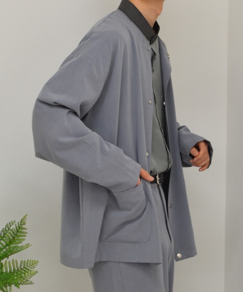 kutir(クティール)の「ルーズバンドカラーシャツ(シャツ/ブラウス・メンズ・チャコールグレー/ライトグレー/カーキ・LARGE/MEDIUM)」の21枚目の写真