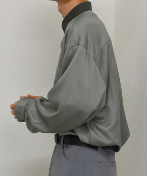 kutir(クティール)の「ルーズバンドカラーシャツ(シャツ/ブラウス・メンズ・チャコールグレー/ライトグレー/カーキ・LARGE/MEDIUM)」の17枚目の写真
