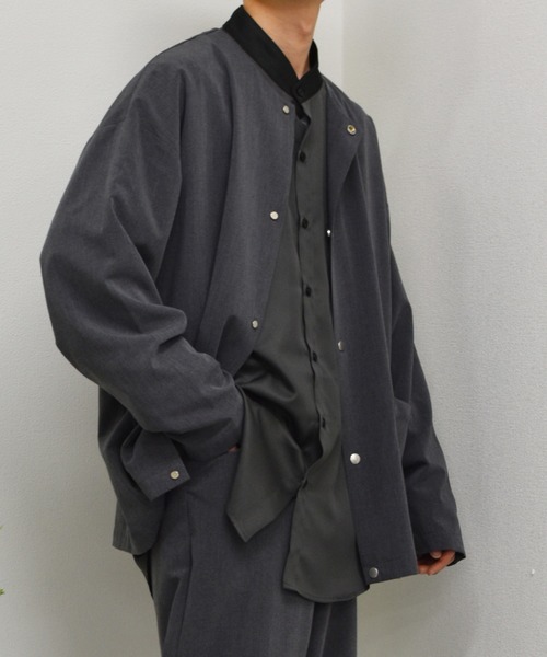 kutir(クティール)の「ルーズバンドカラーシャツ(シャツ/ブラウス・メンズ・チャコールグレー/ライトグレー/カーキ・LARGE/MEDIUM)」の14枚目の写真
