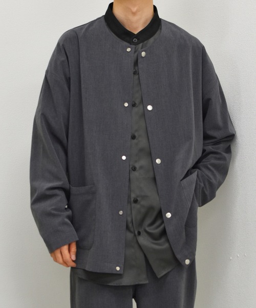 kutir(クティール)の「ルーズバンドカラーシャツ(シャツ/ブラウス・メンズ・チャコールグレー/ライトグレー/カーキ・LARGE/MEDIUM)」の15枚目の写真