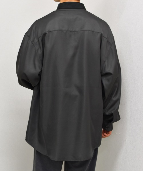 kutir(クティール)の「ルーズバンドカラーシャツ(シャツ/ブラウス・メンズ・チャコールグレー/ライトグレー/カーキ・LARGE/MEDIUM)」の9枚目の写真