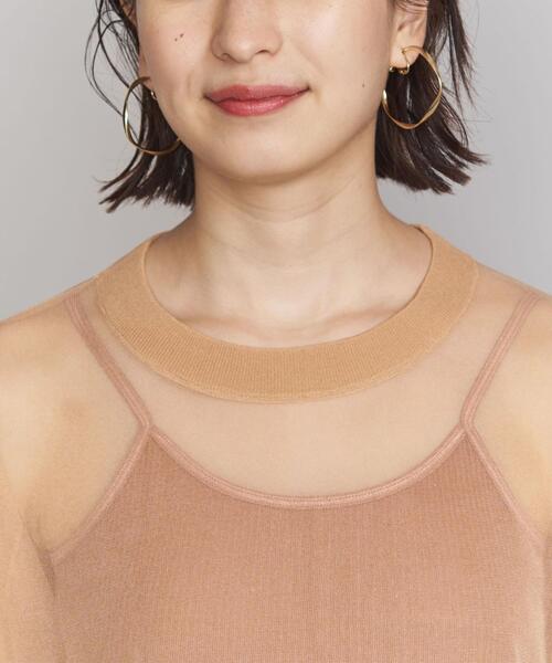 BEAUTY&YOUTH UNITED ARROWS（ビューティーアンドユースユナイテッドアローズ）の「BY シアーニットワンピースо（ワンピース・レディース・ベージュ/ブラック・FREE）」の3枚目の写真