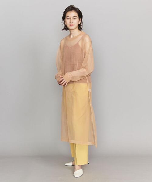 BEAUTY&YOUTH UNITED ARROWS（ビューティーアンドユースユナイテッドアローズ）の「BY シアーニットワンピースо（ワンピース・レディース・ベージュ/ブラック・FREE）」の6枚目の写真