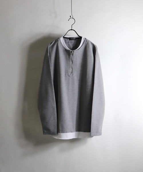 Confirm（コンファーム）の「Confirm / コンファーム カノコハーフジップフェイクロンT（Tシャツ/カットソー・メンズ・ホワイト/ブラック/グレー/カーキ・M/L）」の3枚目の写真