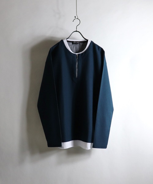 Confirm（コンファーム）の「Confirm / コンファーム カノコハーフジップフェイクロンT（Tシャツ/カットソー・メンズ・ホワイト/ブラック/グレー/カーキ・M/L）」の4枚目の写真