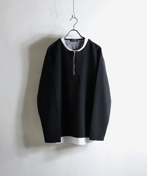 Confirm（コンファーム）の「Confirm / コンファーム カノコハーフジップフェイクロンT（Tシャツ/カットソー・メンズ・ホワイト/ブラック/グレー/カーキ・M/L）」の2枚目の写真