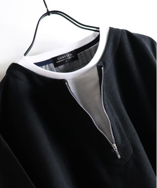 Confirm（コンファーム）の「Confirm / コンファーム カノコハーフジップフェイクロンT（Tシャツ/カットソー・メンズ・ホワイト/ブラック/グレー/カーキ・M/L）」の5枚目の写真