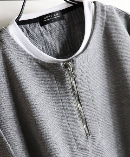 Confirm（コンファーム）の「Confirm / コンファーム カノコハーフジップフェイクロンT（Tシャツ/カットソー・メンズ・ホワイト/ブラック/グレー/カーキ・M/L）」の13枚目の写真