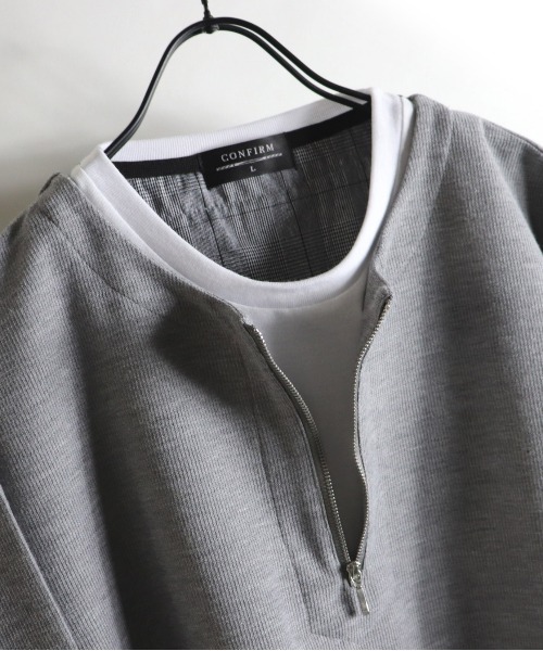 Confirm（コンファーム）の「Confirm / コンファーム カノコハーフジップフェイクロンT（Tシャツ/カットソー・メンズ・ホワイト/ブラック/グレー/カーキ・M/L）」の18枚目の写真