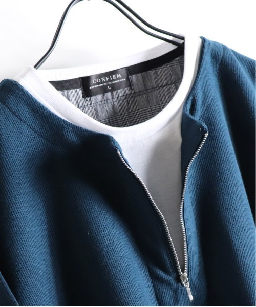 Confirm（コンファーム）の「Confirm / コンファーム カノコハーフジップフェイクロンT（Tシャツ/カットソー・メンズ・ホワイト/ブラック/グレー/カーキ・M/L）」の9枚目の写真