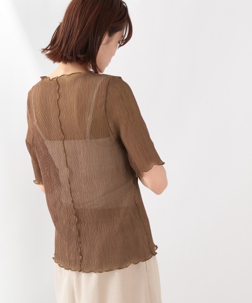 LOWRYS FARM(ローリーズファーム)の「シアープリーツプルオーバー5S 886381(Tシャツ/カットソー・レディース・ベージュ/ブラック/アイボリー/グレー/ブラウン・FREE)」の7枚目の写真