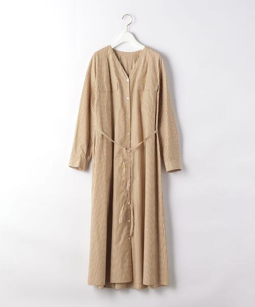 【グリーンレーベルリラクシング】シャツワンピース RF ベルト シャツワンピース （ドレス）｜green label relaxing
