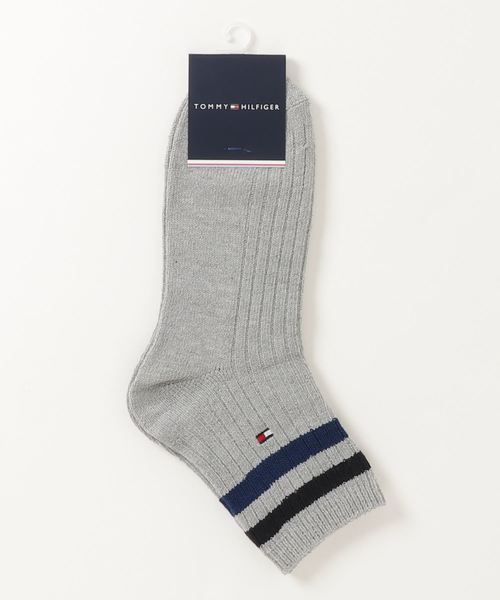 Tommy Hilfiger トミーヒルフィガー の Tommy Hilfiger メンズ ワンポイント ラインソックス 2552 372 ソックス 靴下 Wear