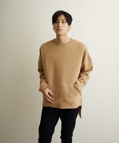 VIBGYOR（ヴィブジョー）の「VIBGYOR Select/ パイル裏起毛BIGスリットクルーネック (BL)（スウェット・メンズ・ライトグレー/ブラック/ベージュ/その他1/その他2/杢グレー/チャコール・LARGE/MEDIUM）」の10枚目の写真