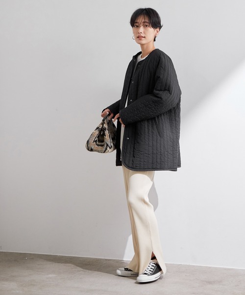 ADAM ET ROPE'（アダムエロペ）の「＜追加＞【WEB限定】縦キルティングブルゾン（ブルゾン・レディース・ブラック/ライトグレー・FREE）」の18枚目の写真