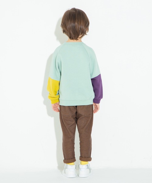 BRANSHES（ブランシェス）の「袖口切替え裏起毛トレーナー（スウェット・キッズ・ライトグリーン/アイボリー・90cm/110cm/100cm/120cm/130cm/140cm/150cm）」の6枚目の写真