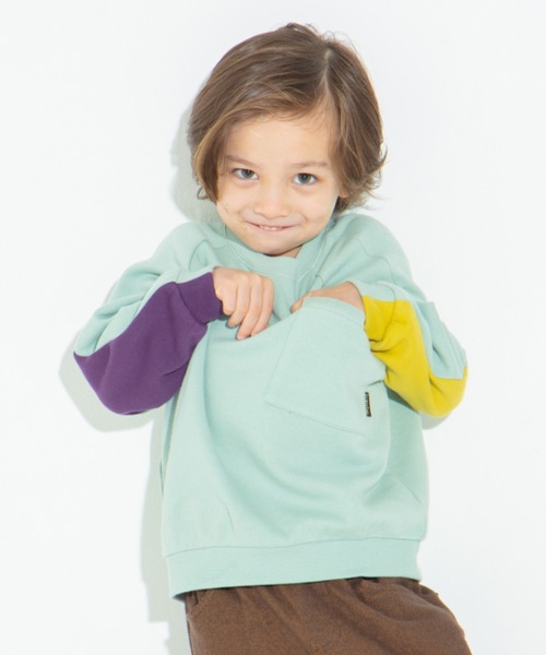 BRANSHES（ブランシェス）の「袖口切替え裏起毛トレーナー（スウェット・キッズ・ライトグリーン/アイボリー・90cm/110cm/100cm/120cm/130cm/140cm/150cm）」の13枚目の写真