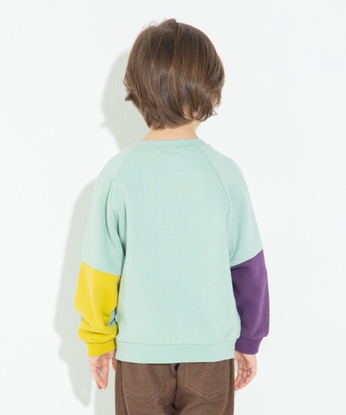 BRANSHES（ブランシェス）の「袖口切替え裏起毛トレーナー（スウェット・キッズ・ライトグリーン/アイボリー・90cm/110cm/100cm/120cm/130cm/140cm/150cm）」の16枚目の写真