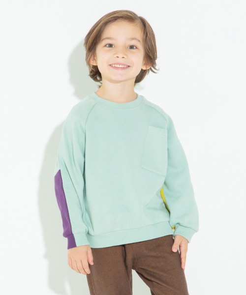 BRANSHES（ブランシェス）の「袖口切替え裏起毛トレーナー（スウェット・キッズ・ライトグリーン/アイボリー・90cm/110cm/100cm/120cm/130cm/140cm/150cm）」の12枚目の写真