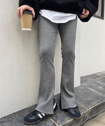 KOBE LETTUCE(コウベレタス)の選べる3丈 裏微起毛 サイドスリットセミフレアリブレギンスパンツ(レギンス/スパッツ)