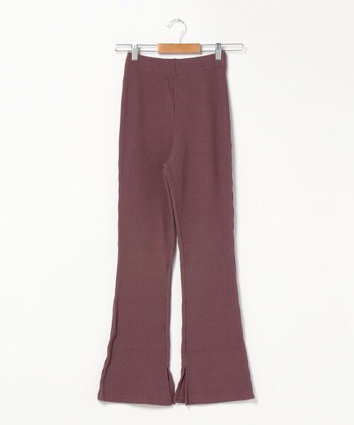 KOBE LETTUCE(コウベレタス)の「選べる3丈 裏微起毛 サイドスリットセミフレアリブレギンスパンツ(レギンス/スパッツ・レディース・ブラウン系その他/グレイッシュベージュ/カーキ/ブラック/ピンク系その他/ブラック系その他/アイボリー/ブルー系/ライトグレー/ネイビー/グリーン系/杢グレー・M1/2/1/M2/M3/3/L1/L2/L3)」の12枚目の写真