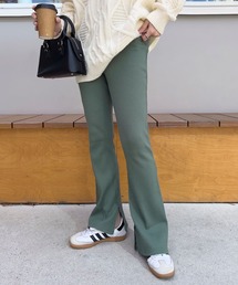 KOBE LETTUCE（コウベレタス）の「選べる3丈　裏微起毛　サイドスリットセミフレアリブレギンスパンツ（レギンス/スパッツ）」