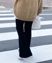 KOBE LETTUCE（コウベレタス）の「選べる3丈　裏微起毛　サイドスリットセミフレアリブレギンスパンツ（レギンス/スパッツ）」