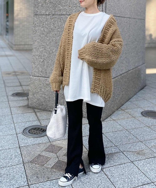 KOBE LETTUCE(コウベレタス)の「選べる3丈 裏微起毛 サイドスリットセミフレアリブレギンスパンツ(レギンス/スパッツ・レディース・ブラウン系その他/グレイッシュベージュ/カーキ/ブラック/ピンク系その他/ブラック系その他/アイボリー/ブルー系/ライトグレー/ネイビー/グリーン系/杢グレー・M1/2/1/M2/M3/3/L1/L2/L3)」の13枚目の写真