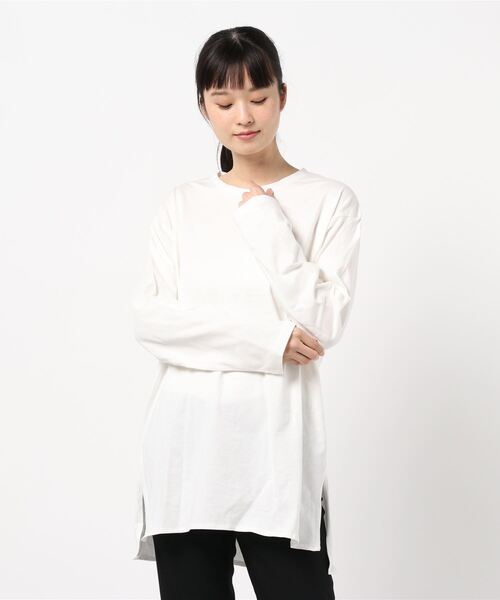 AMERICAN HOLIC(アメリカンホリック)の「クルーネックスリットプルオーバー *(Tシャツ/カットソー・レディース・ベージュ/オフホワイト・M/L)」の11枚目の写真