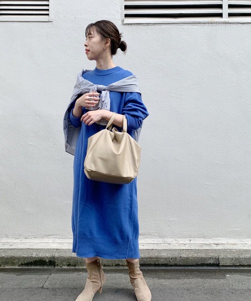 SHENERY（シーナリー）の「SHEPHERDニットワンピース（ワンピース・レディース・ブラック/ブルー/アイボリー・FREE）」の3枚目の写真