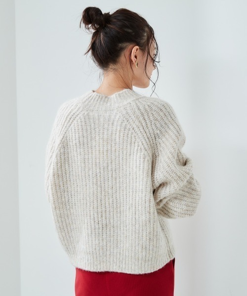 cepo（セポ）の「ボリューム袖リブアミモックネックセーター（ニット/セーター・レディース・パープル/オフホワイト/サックスブルー/ピンク・M）」の17枚目の写真