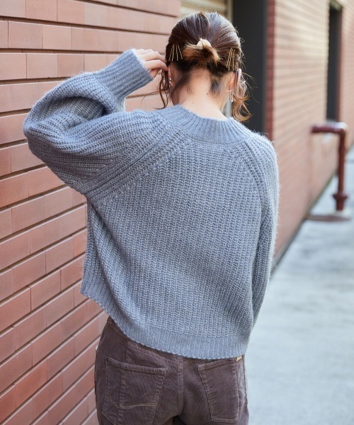 cepo（セポ）の「ボリューム袖リブアミモックネックセーター（ニット/セーター・レディース・パープル/オフホワイト/サックスブルー/ピンク・M）」の5枚目の写真