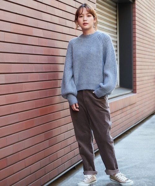 cepo（セポ）の「ボリューム袖リブアミモックネックセーター（ニット/セーター・レディース・パープル/オフホワイト/サックスブルー/ピンク・M）」の13枚目の写真