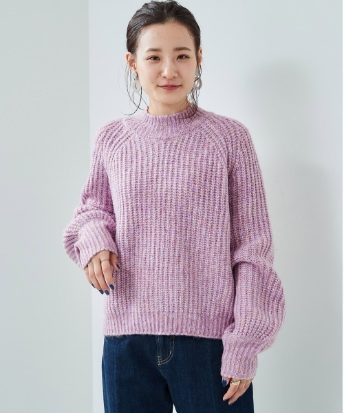 cepo（セポ）の「ボリューム袖リブアミモックネックセーター（ニット/セーター・レディース・パープル/オフホワイト/サックスブルー/ピンク・M）」の22枚目の写真