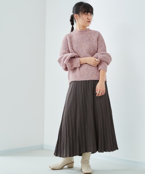 cepo（セポ）の「ボリューム袖リブアミモックネックセーター（ニット/セーター・レディース・パープル/オフホワイト/サックスブルー/ピンク・M）」の11枚目の写真