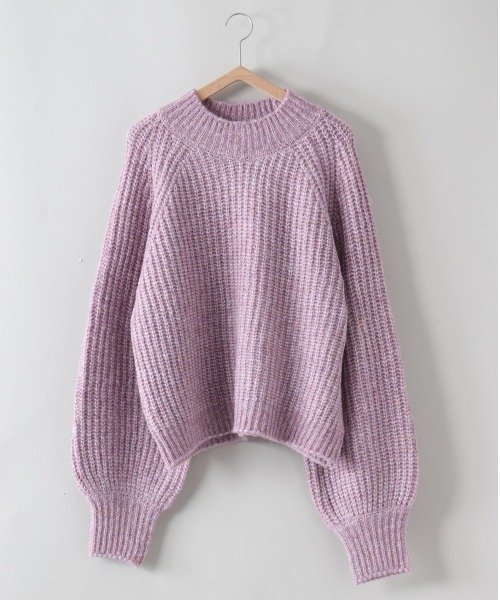 cepo（セポ）の「ボリューム袖リブアミモックネックセーター（ニット/セーター・レディース・パープル/オフホワイト/サックスブルー/ピンク・M）」の7枚目の写真