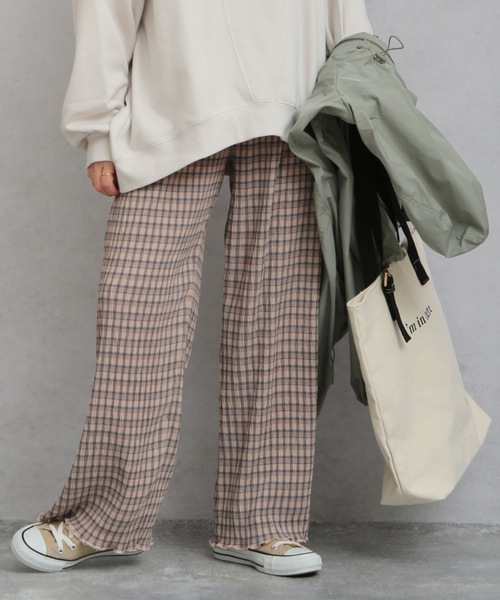 Ap Retro アプレトロ の チェックワッシャーワイドパンツ Zozotown限定商品 その他パンツ Wear