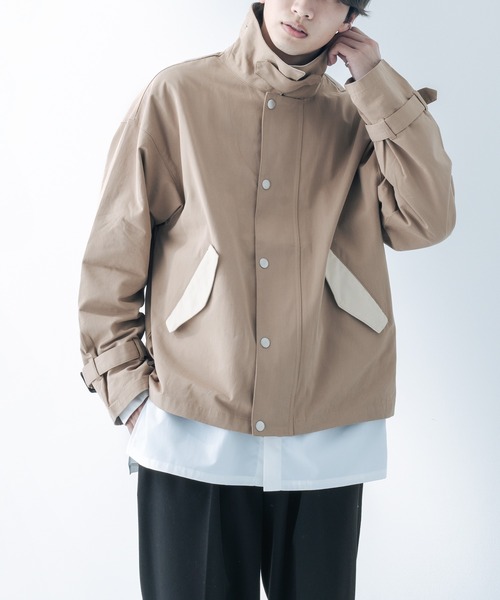 epnok（エプノック）の「配色ショートブルゾン（ブルゾン・メンズ・ライトブラウン/グレイッシュブルー・MEDIUM/LARGE）」の10枚目の写真