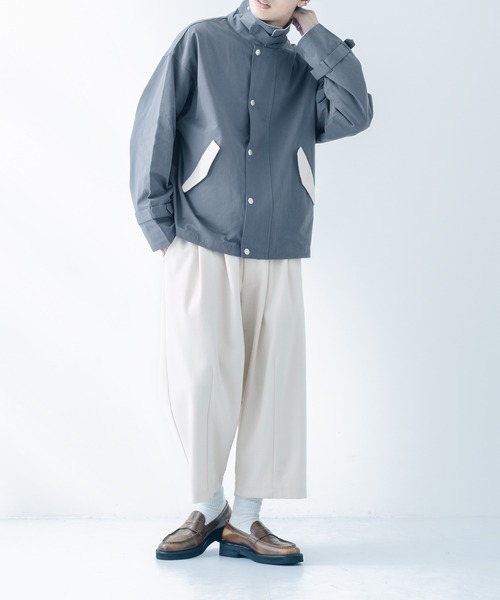 epnok（エプノック）の「配色ショートブルゾン（ブルゾン・メンズ・ライトブラウン/グレイッシュブルー・MEDIUM/LARGE）」の15枚目の写真