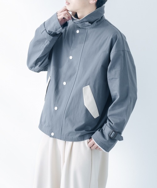 epnok（エプノック）の「配色ショートブルゾン（ブルゾン・メンズ・ライトブラウン/グレイッシュブルー・MEDIUM/LARGE）」の7枚目の写真