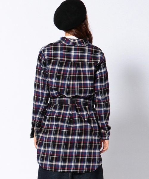 Another Edition（アナザーエディション）の「コットンチェックガウンシャツⅡ/ AE C/CHK GOWN SHTⅡ◆（シャツ/ブラウス・レディース・ダークグレー/レッド/コバルトブルー・フリー）」の4枚目の写真