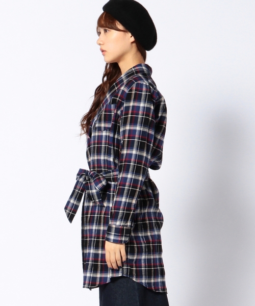 Another Edition（アナザーエディション）の「コットンチェックガウンシャツⅡ/ AE C/CHK GOWN SHTⅡ◆（シャツ/ブラウス・レディース・ダークグレー/レッド/コバルトブルー・フリー）」の6枚目の写真