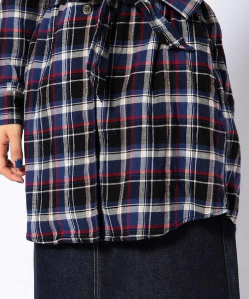 Another Edition（アナザーエディション）の「コットンチェックガウンシャツⅡ/ AE C/CHK GOWN SHTⅡ◆（シャツ/ブラウス・レディース・ダークグレー/レッド/コバルトブルー・フリー）」の13枚目の写真