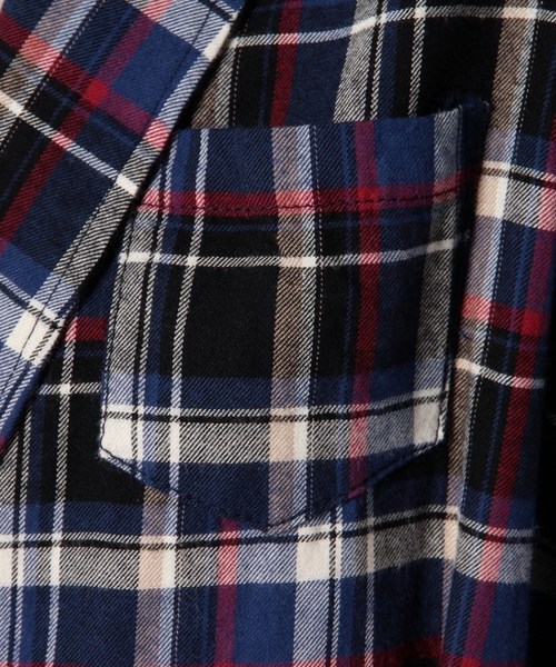 Another Edition（アナザーエディション）の「コットンチェックガウンシャツⅡ/ AE C/CHK GOWN SHTⅡ◆（シャツ/ブラウス・レディース・ダークグレー/レッド/コバルトブルー・フリー）」の15枚目の写真