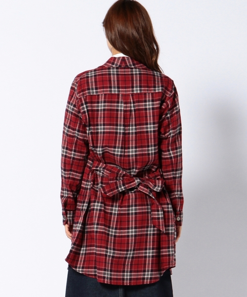 Another Edition（アナザーエディション）の「コットンチェックガウンシャツⅡ/ AE C/CHK GOWN SHTⅡ◆（シャツ/ブラウス・レディース・ダークグレー/レッド/コバルトブルー・フリー）」の9枚目の写真